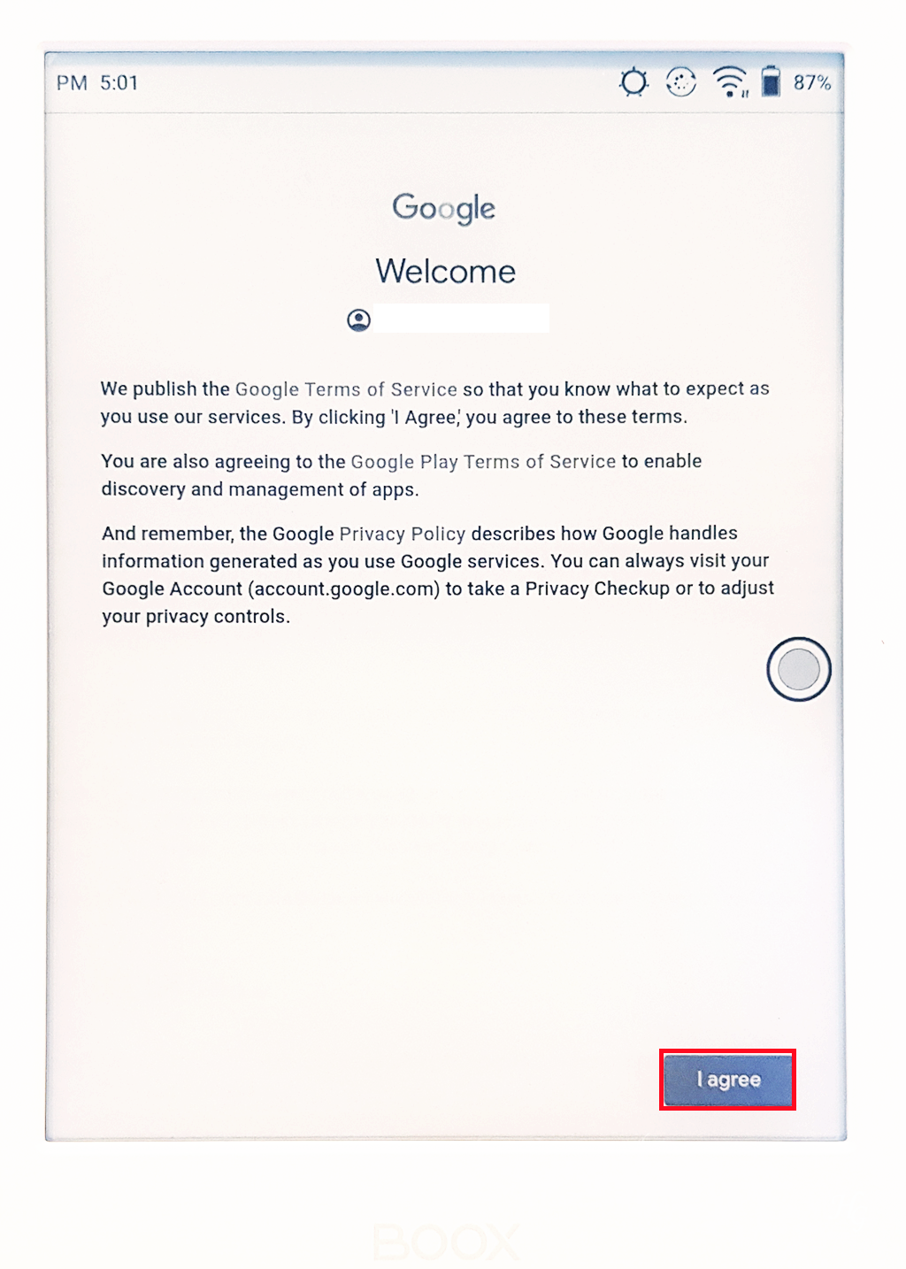 오닉스 북스 포크4S 구글 플레이 스토어 로그인하기