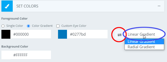 Color gradient 메뉴