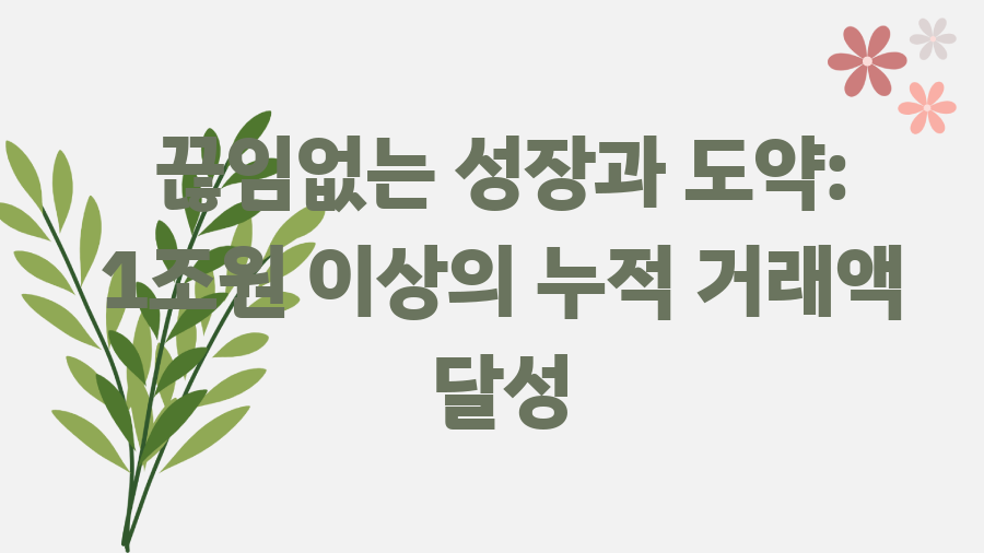 아이엔지스토리 성공 신화 1조원 기업의 비밀 - 끊임없는 성장과 도약: 1조원 이상의 누적 거래액 달성 아이엔지스토리 성공 신화 1조원 기업의 비밀 - 끊임없는 성장과 도약: 1조원 이상의 누적 거래액 달성