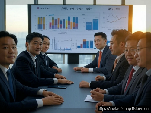 투자관련 회의 중인 사람들