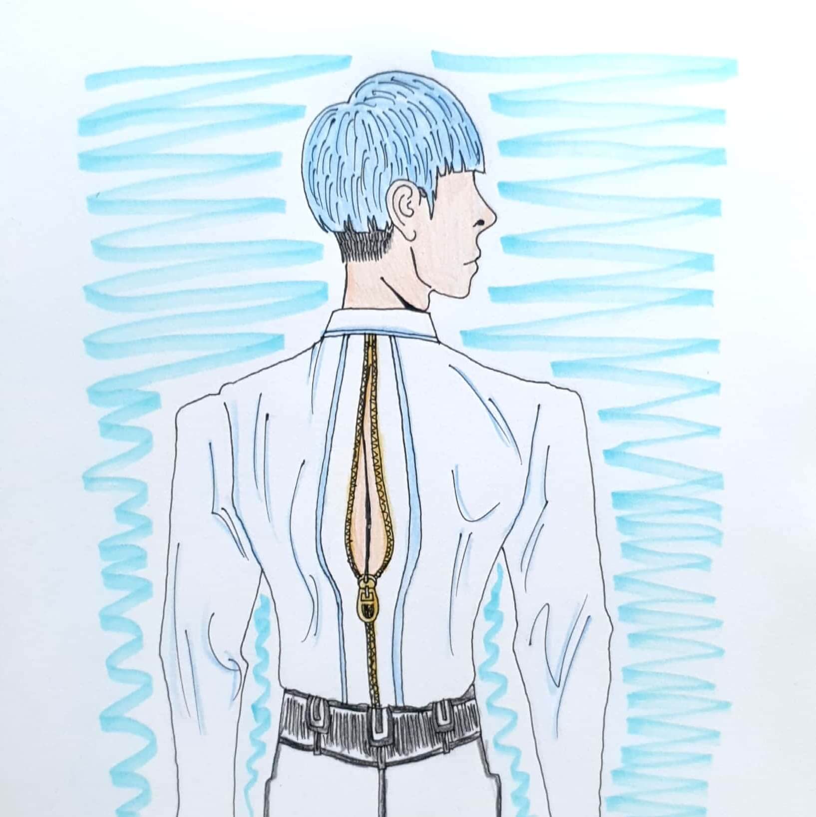  Zipper 지퍼 / 일러스트 그림 드로잉 / 옷 그리기