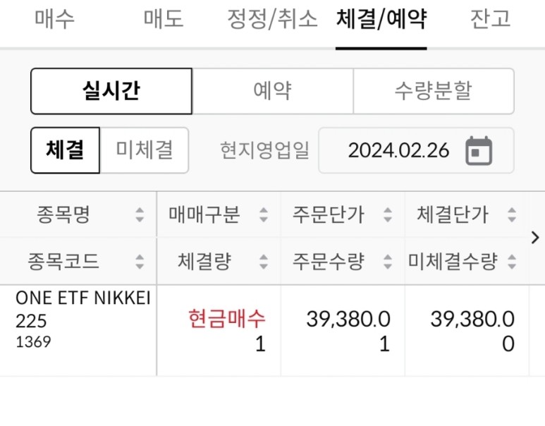 닛케이 ETF 1주 매수 / 2.26 2 img