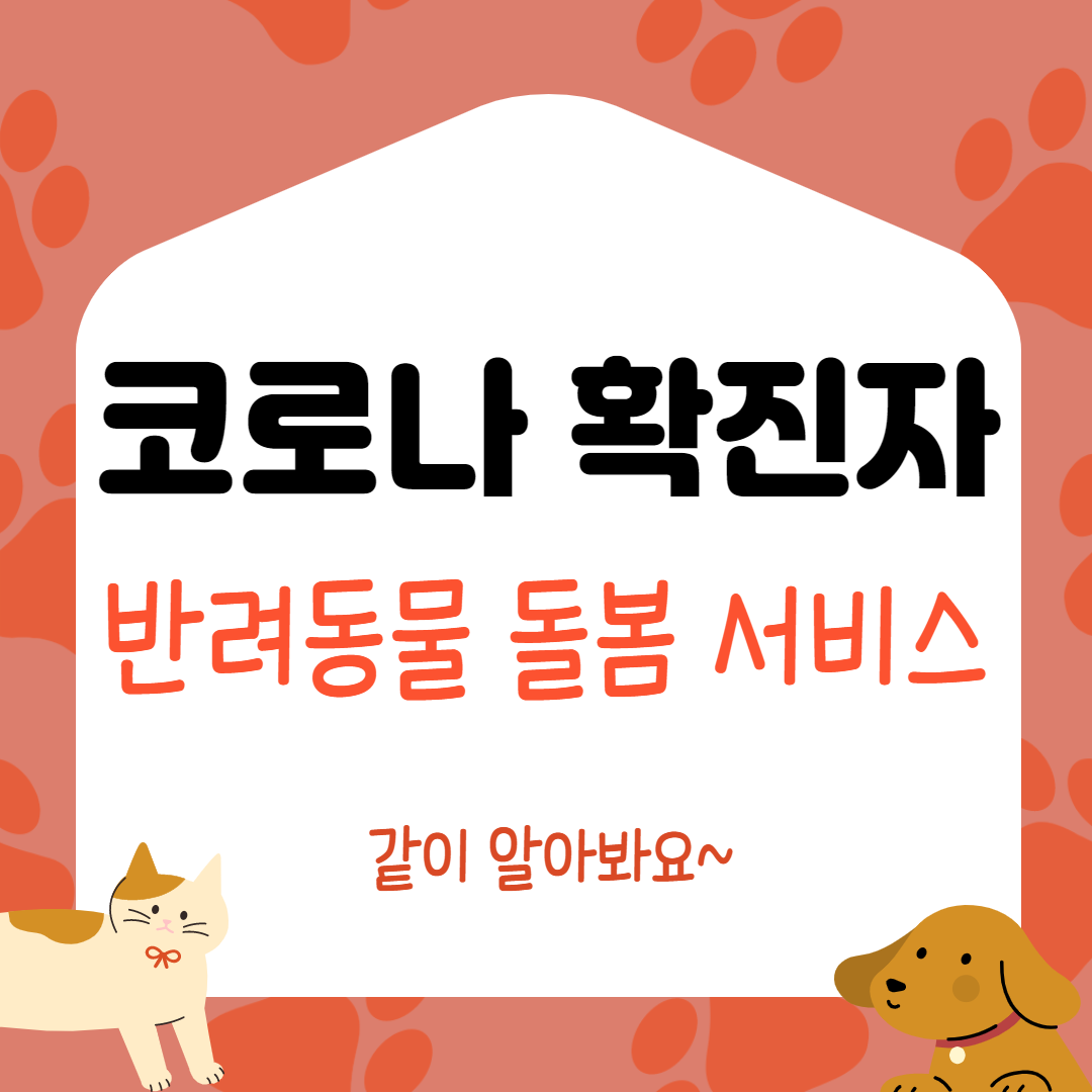  코로나 확진자 반려동물 돌봄서비스 확인해봐요
