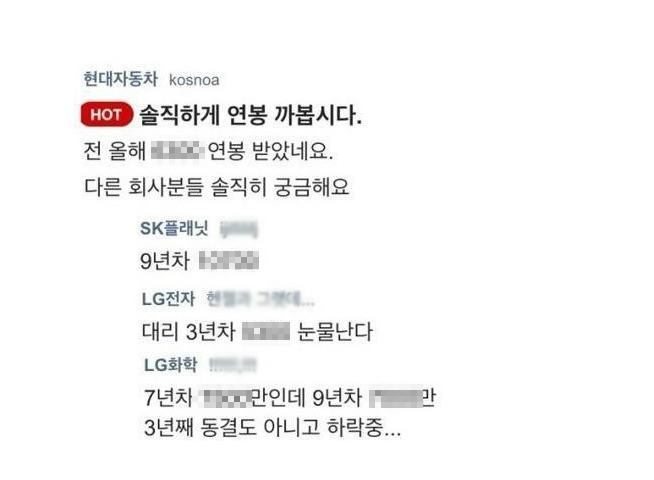  대기업 연봉은 실제 얼마나 될까?