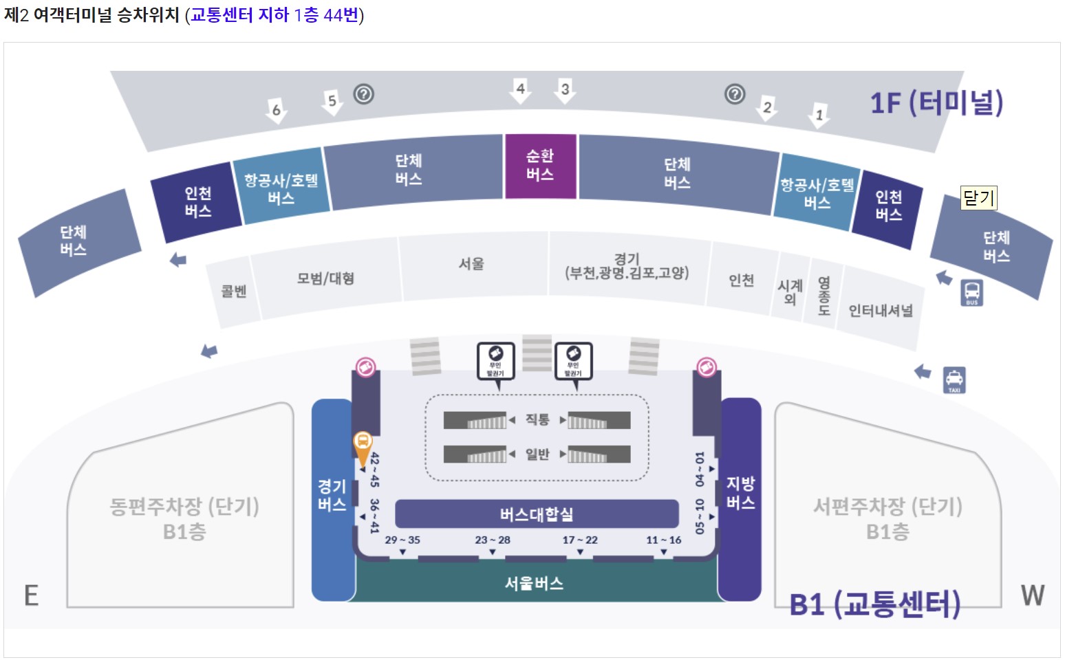 인천공항-제2여객터미널-8843번-승차장-이미지