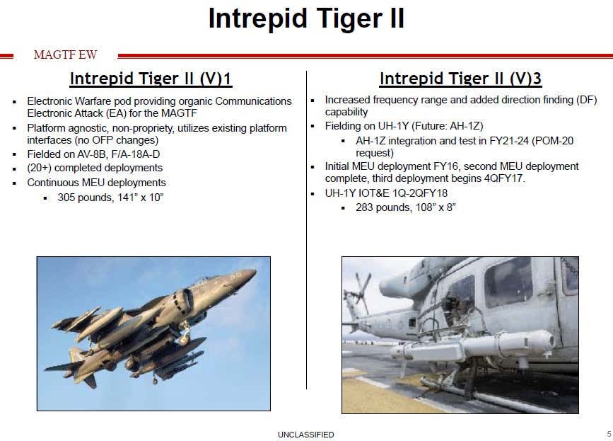 Intrepid Tiger (V)1과 (V)3를 설명하는 슬라이드