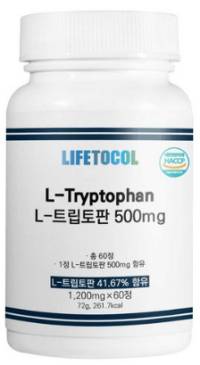 라이프토콜 L 트립토판 500mg 60정&#44; 72g&#44; 1개