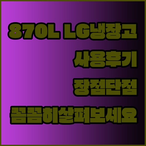 870L 대용량 LG 오브제 냉장고 