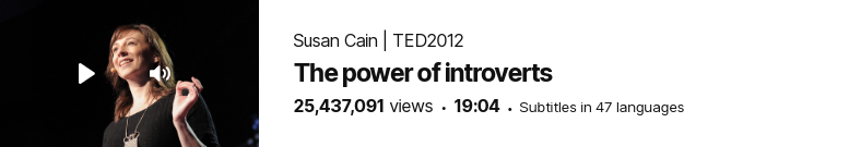  TED 테드로 영어공부 하기 The power of introverts by Susan Cain
