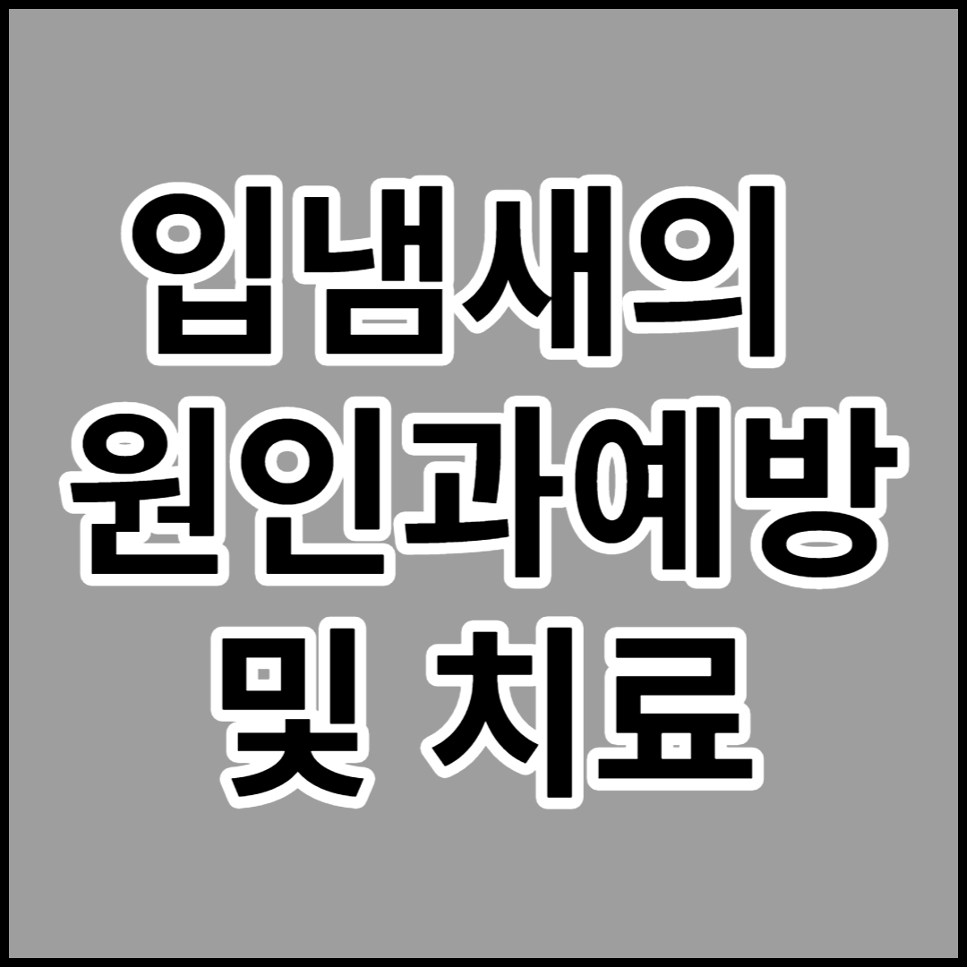  입냄새의 원인과 예방 및 치료