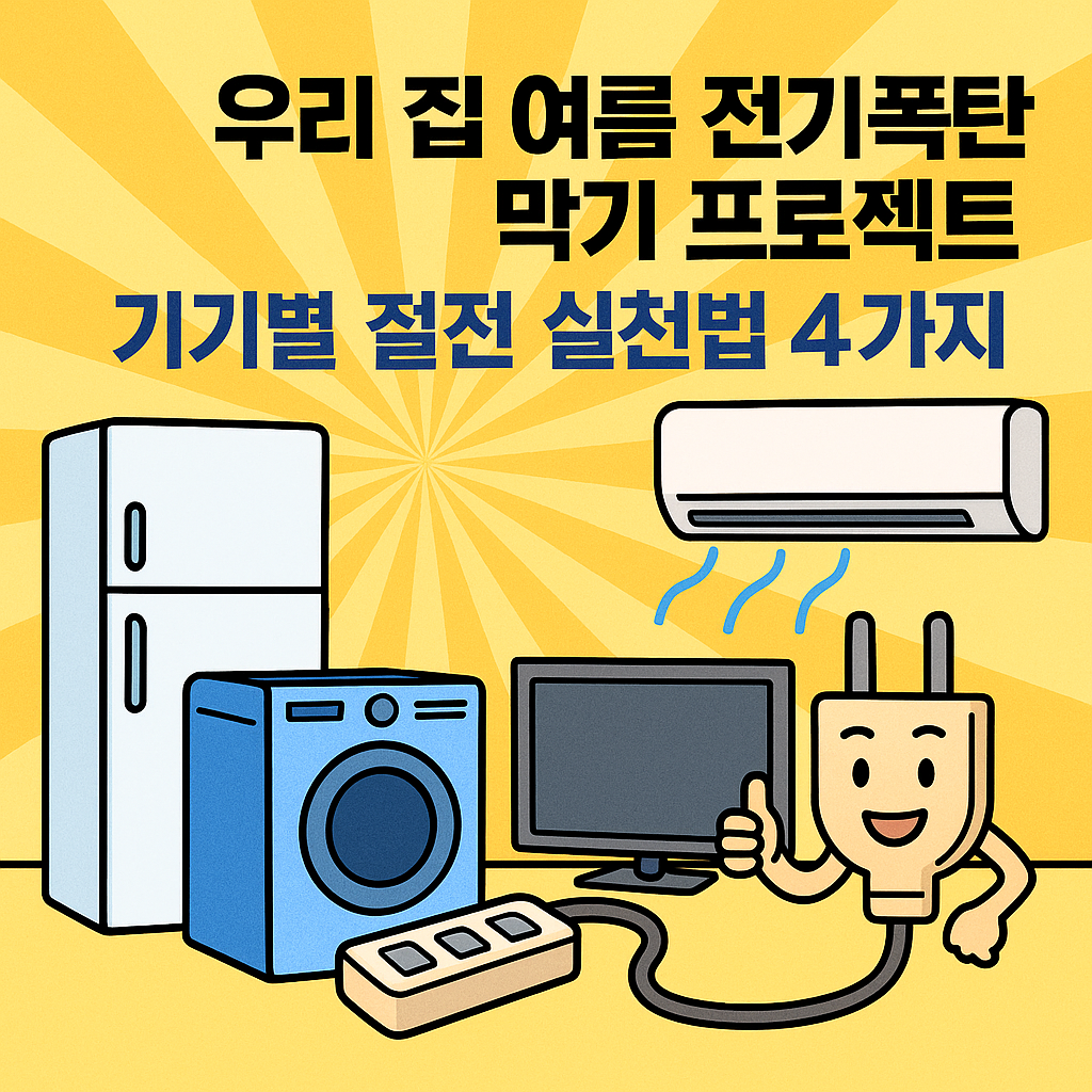 우리 집 여름 전기폭탄 막기 프로젝트 – 기기별 절전 실천법 4가지