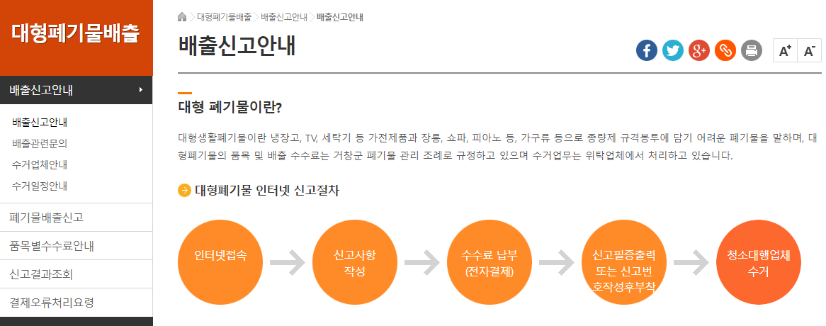 거창군 대형폐기물 수거 신청