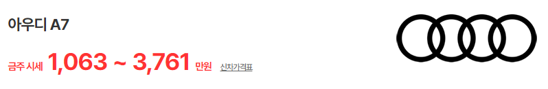 아우디 A7 중고차 가격