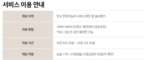  현대자동차 서비스센터 영업시간 알아보기