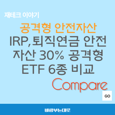 IRP 퇴직연금 안전자산 공격형 ETF 6종 비교