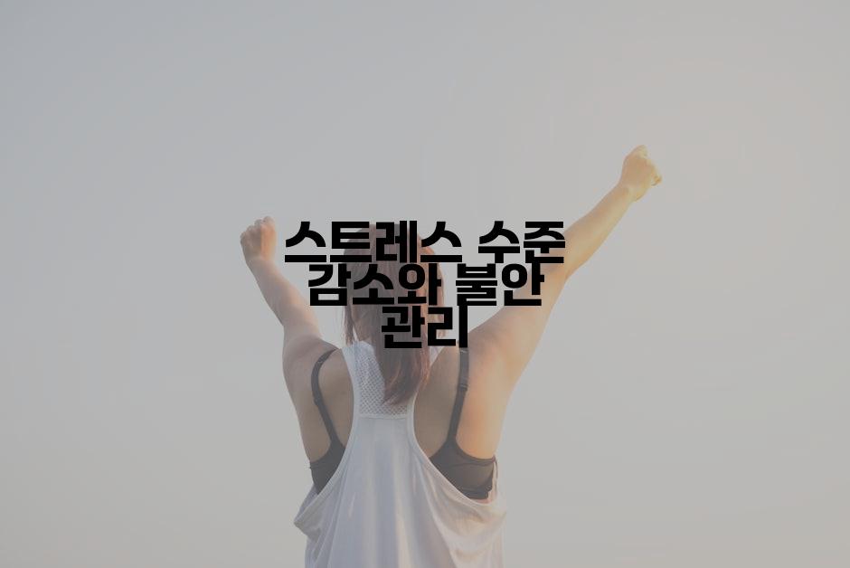 스트레스 수준 감소와 불안 관리