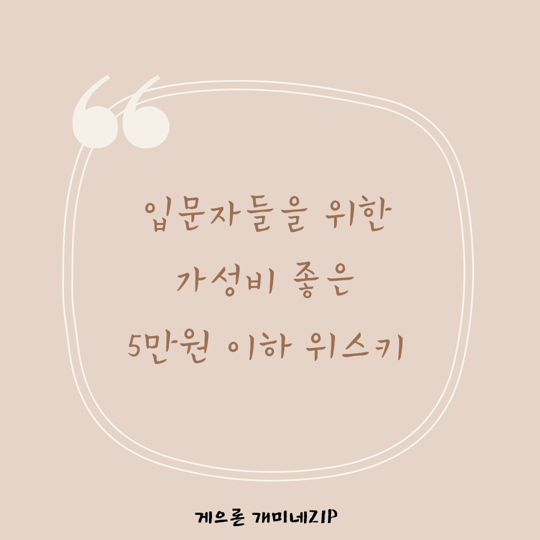  가성비 좋은 5만원 이하 위스키