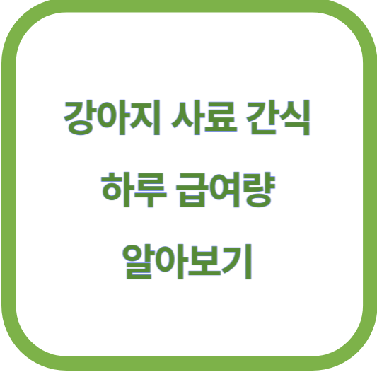 강아지 사료 및 간식 하루 급여량 알아보기
