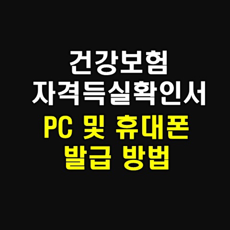  건강보험 자격득실 확인서 인터넷 발급 방법(PC 및 스마트폰)