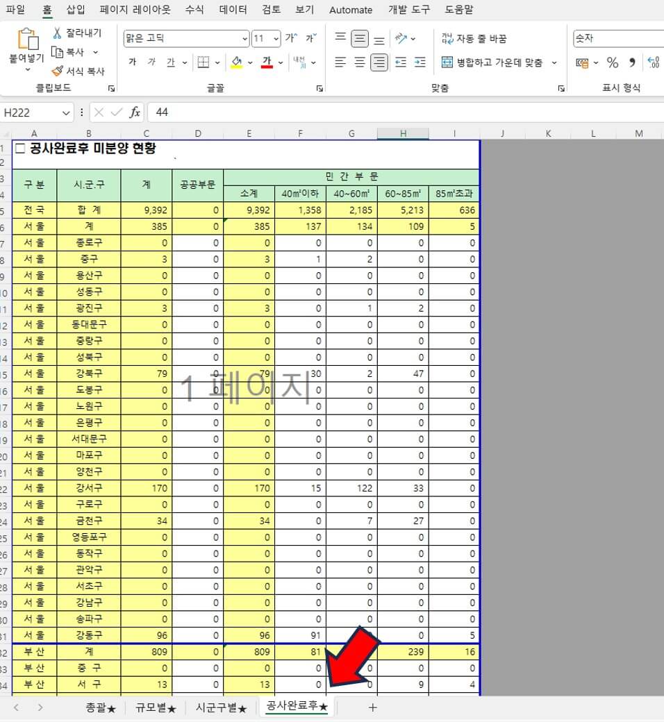 미분양 찾는 법