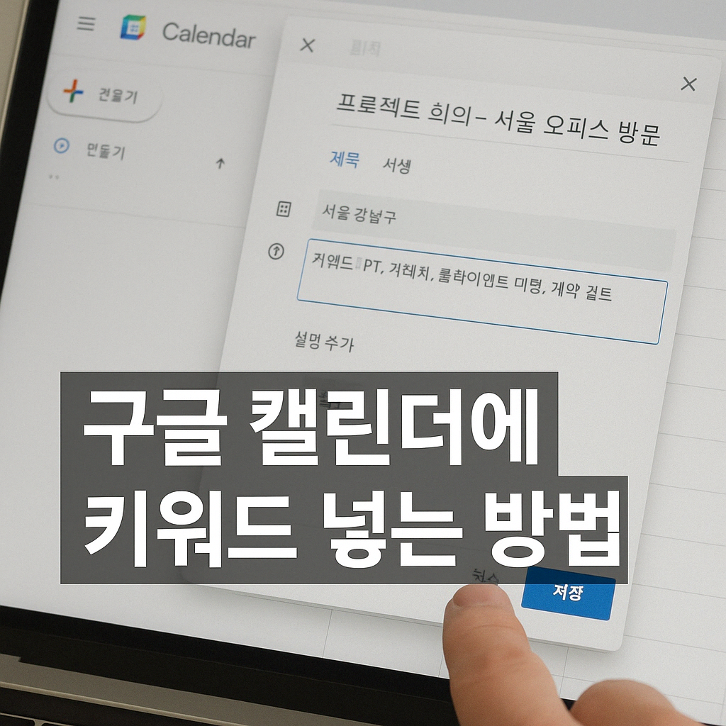 구글 캘린더에 키워드 넣는 방법