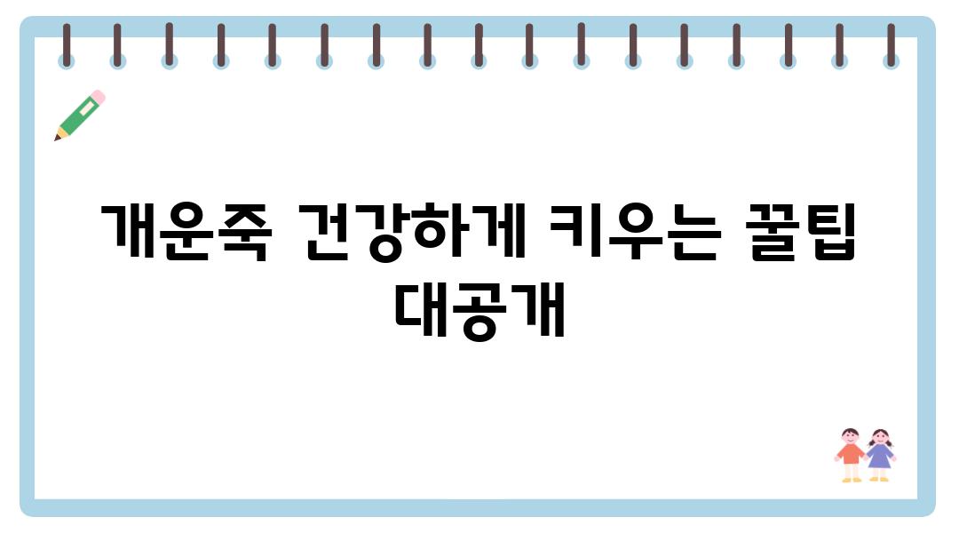 개운죽 건강하게 키우는 꿀팁 대공개