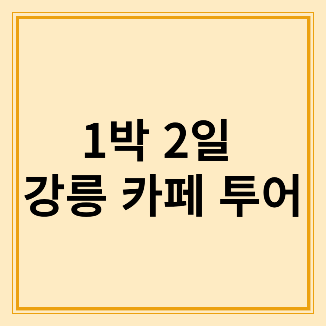강릉 1박 2일 카페 투어 – 감성적인 커피 여행