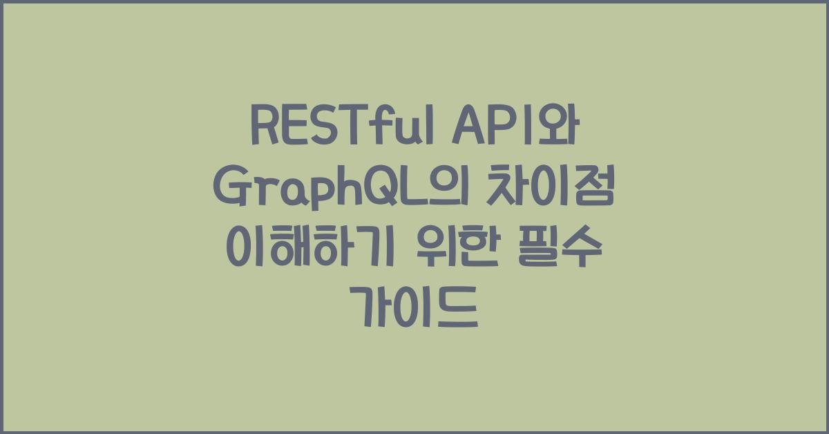 RESTful API와 GraphQL의 차이점
