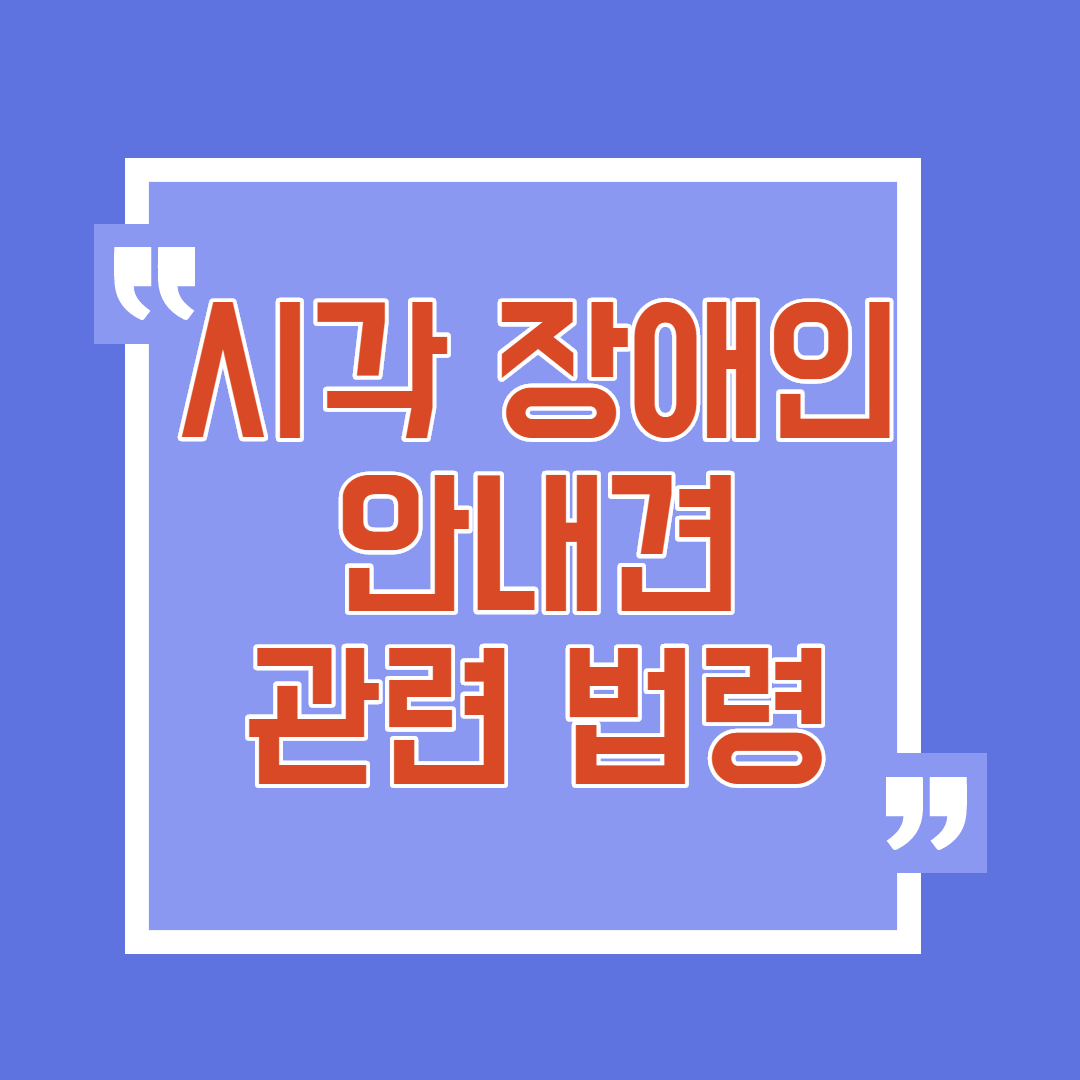 시각 장애인 안내견이란