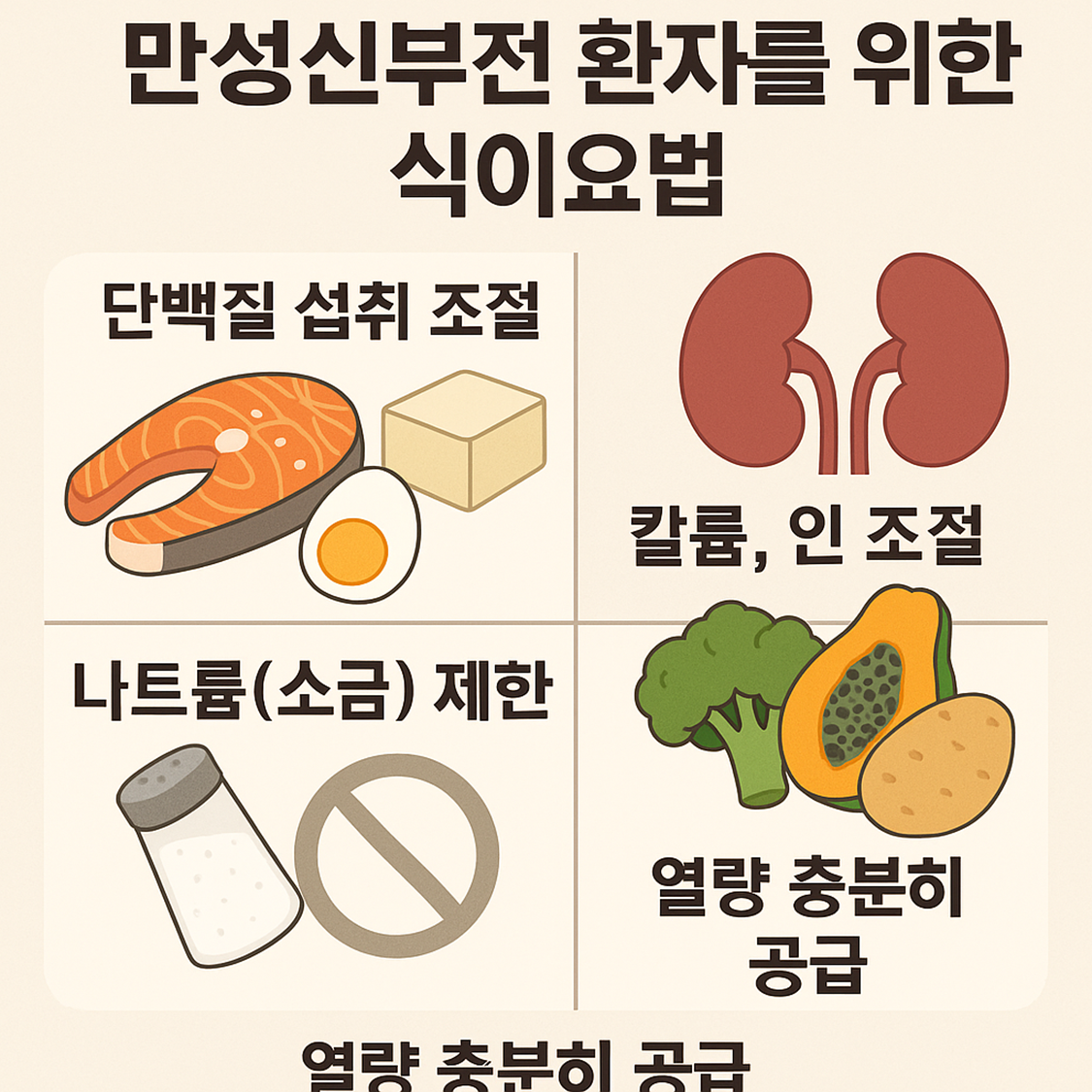 만성신부전 환자를 위한 식이요법