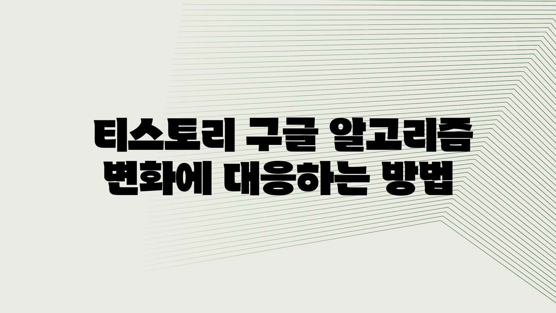  티스토리 구글 알고리즘 변화에 대응하는 방법