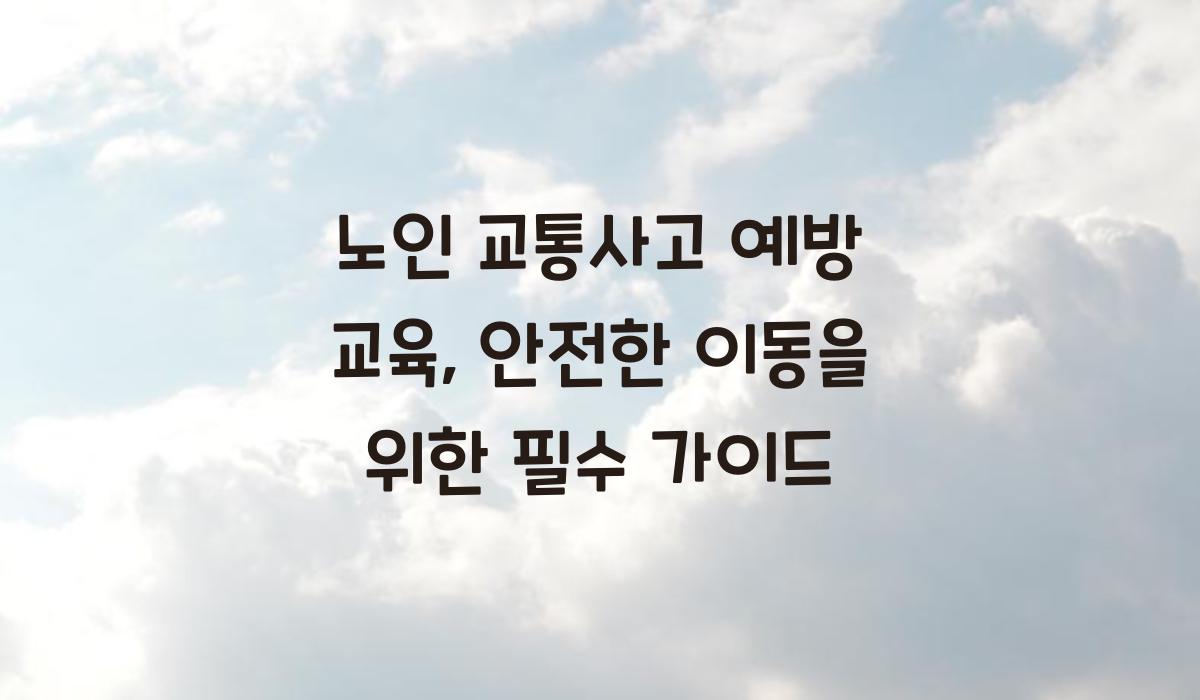 노인 교통사고 예방 교육