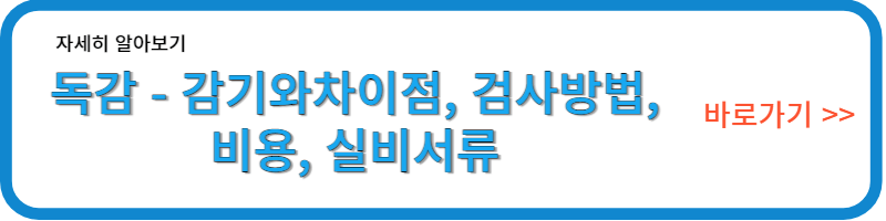 독감감기와차이점/검사방법및비용/링크