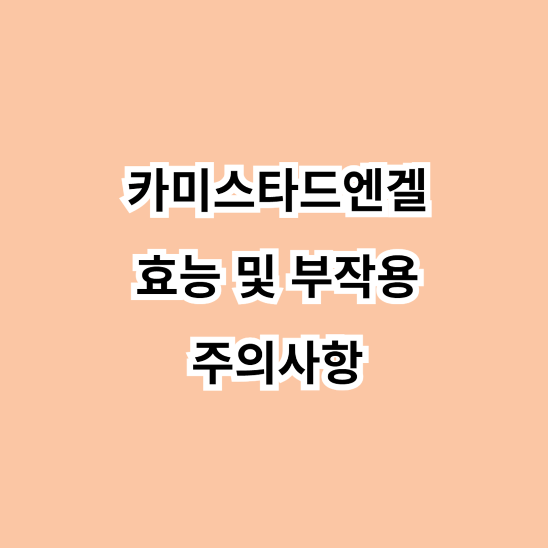 카미스타드엔겔 효능 및 부작용, 주의사항