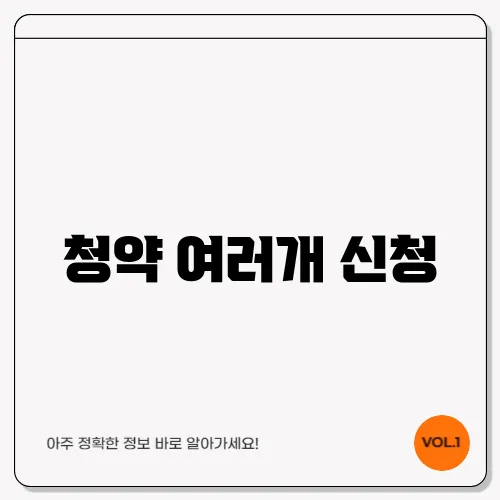 청약 여러개 신청