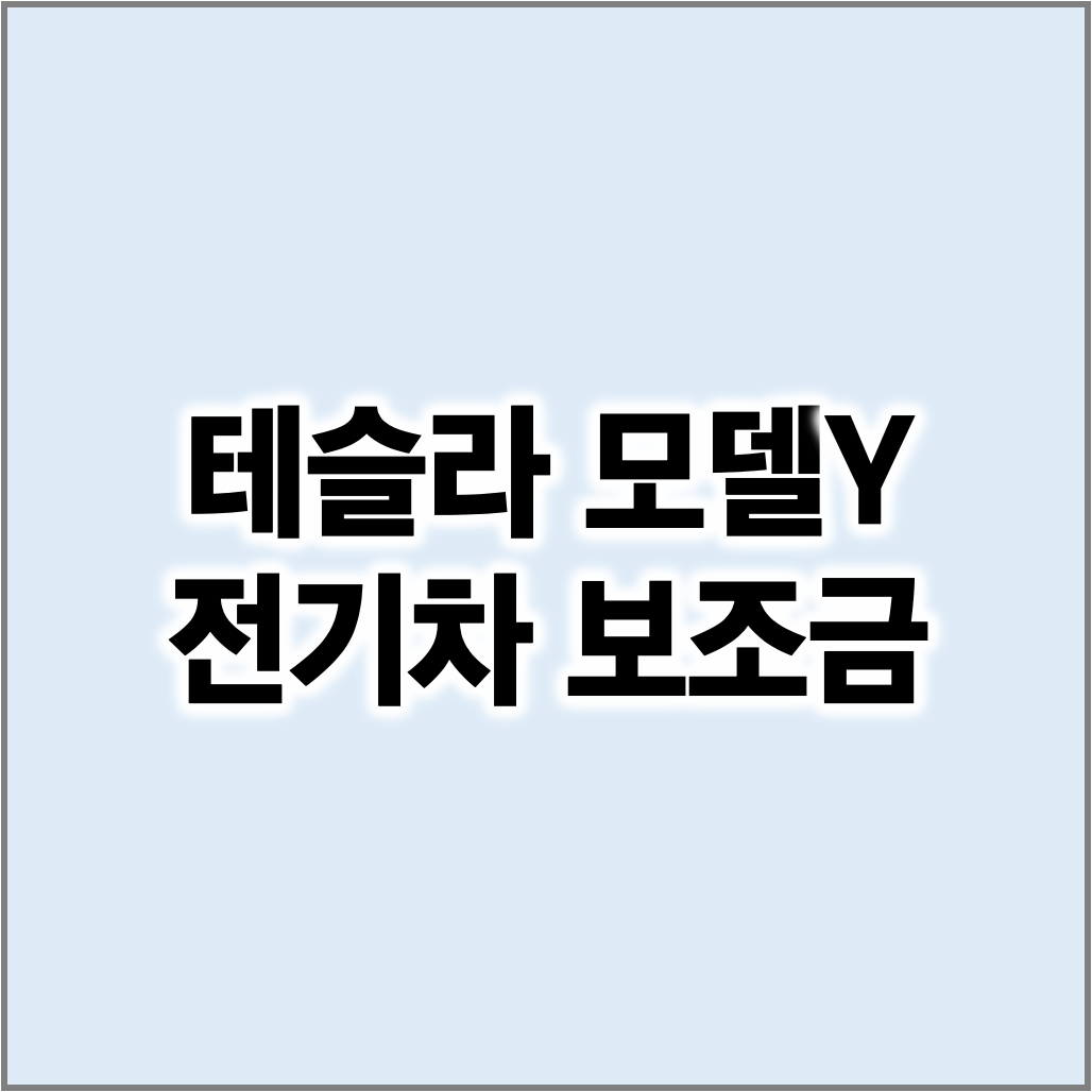 테슬라 모델Y 전기차 보조금