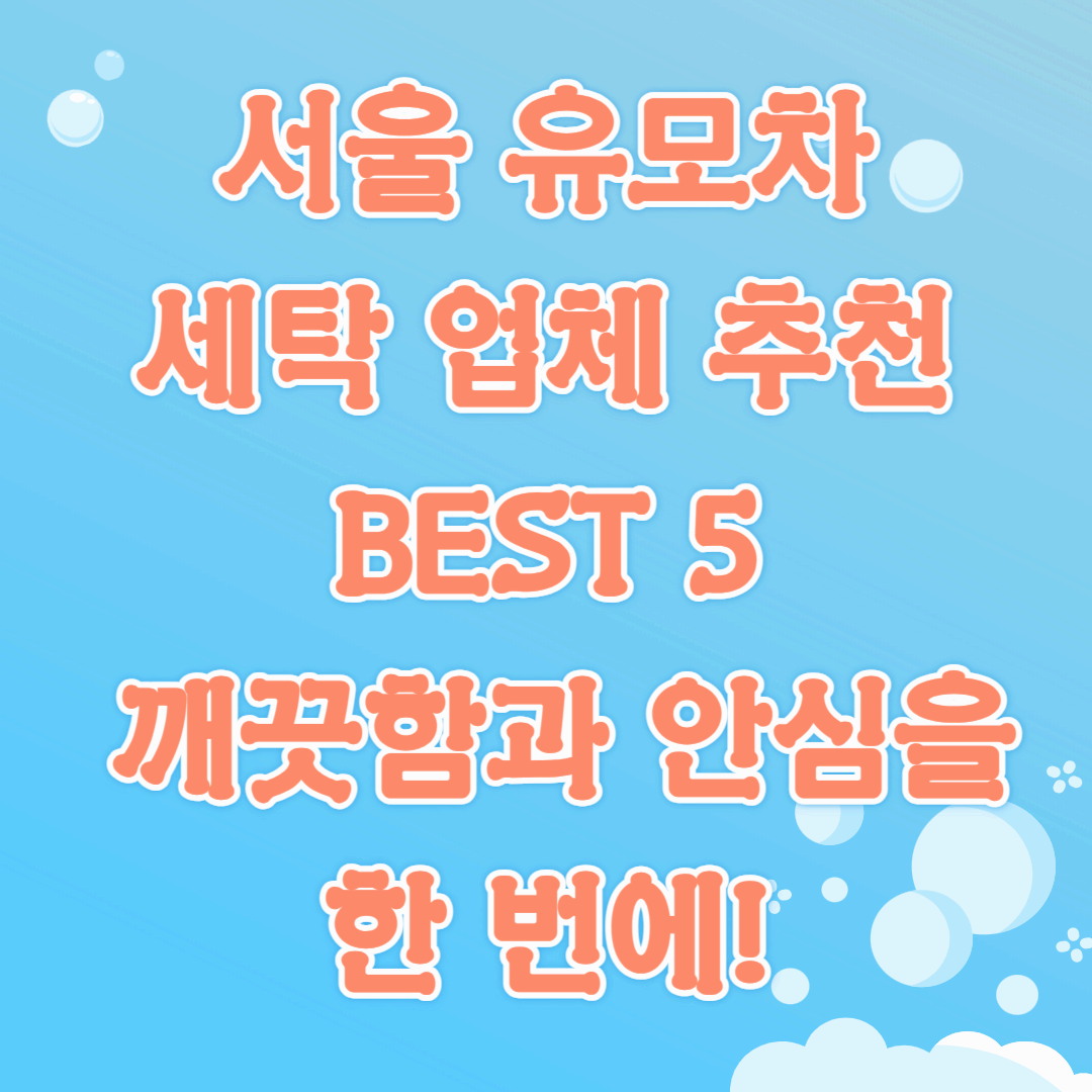 서울 유모차 세탁 업체 추천 BEST 5 – 깨끗함과 안심을 한 번에!