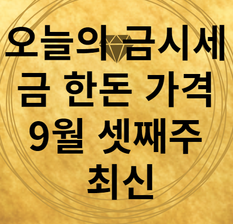 오늘의 금시세 9월 셋째주