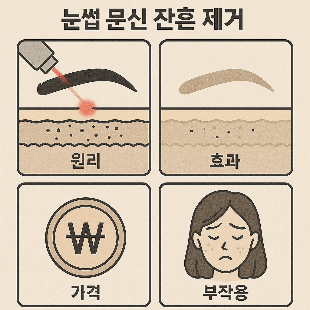 눈썹 문신 잔흔 제거 원리, 효과, 가격, 부작용