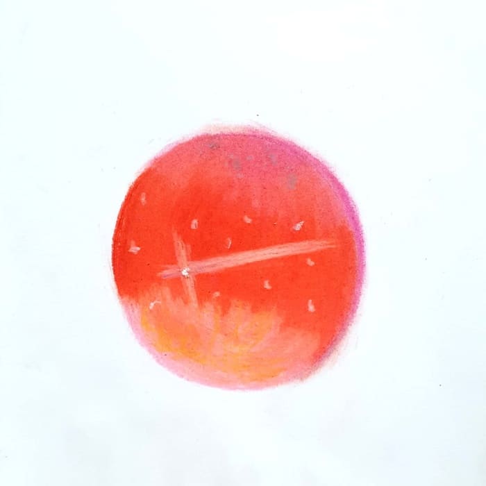  Red Planet 빨간 행성 일러스트레이션 크레파스화 그리기