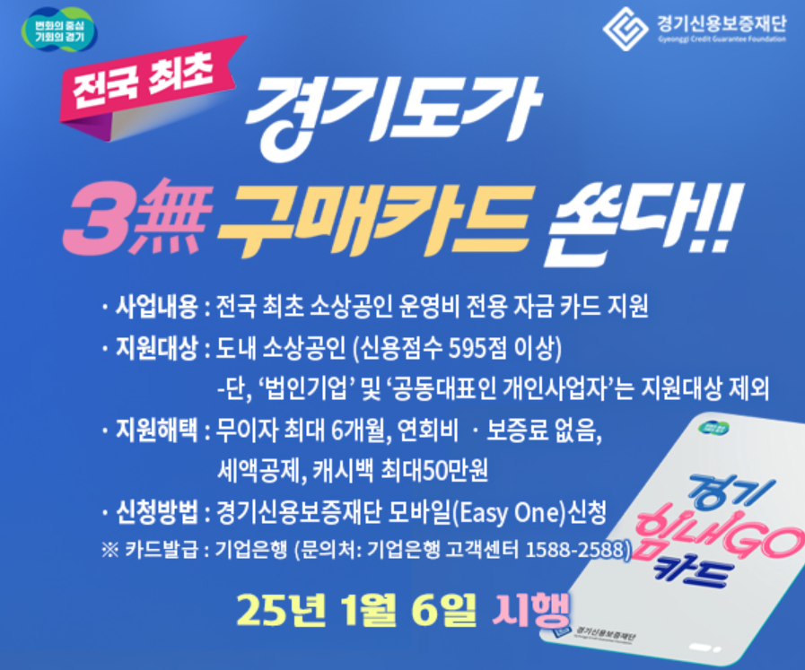 경기도 소상공인 힘내GO 카드: 2025년 본격 시행