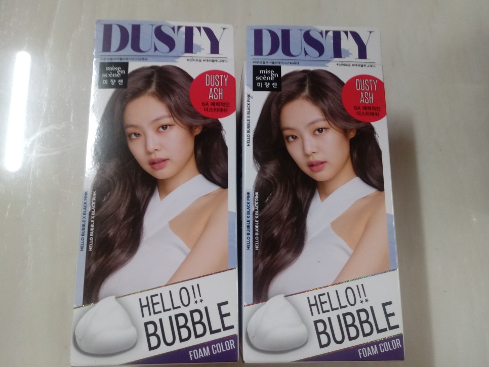  염색모에서 미장센 헬로 버블  매력적인더스티애쉬 셀프염색후기, 비포&애프터