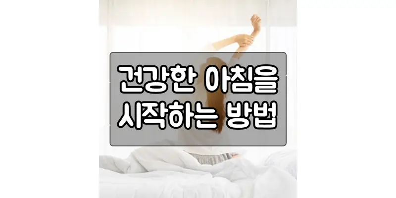 날마다 건강하게, 규칙적이고 안정적인 하루 시작하기