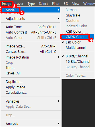 포토샵-image-mode-lab-color-to-cmyk-color