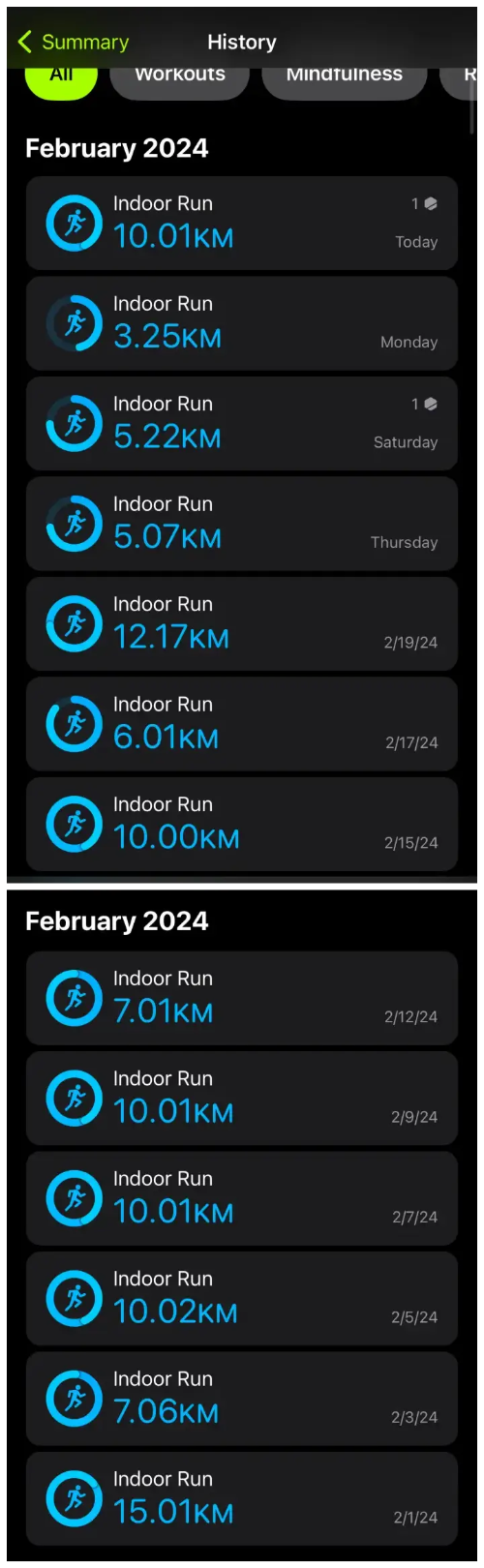 2024년 2월 달리기 기록