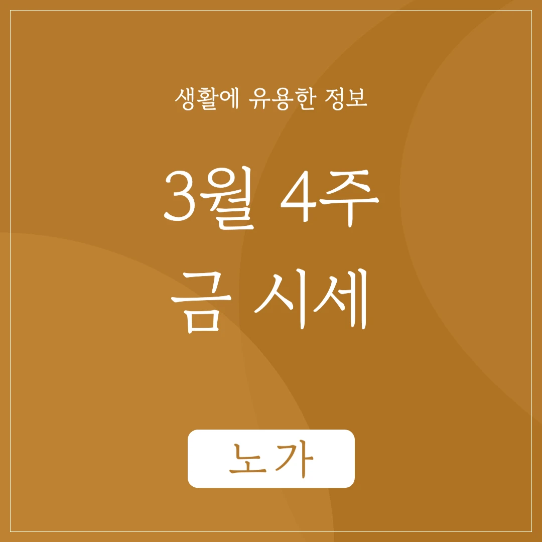 24년 3월 4주 금 시세 및 오늘의 금 1돈 가격