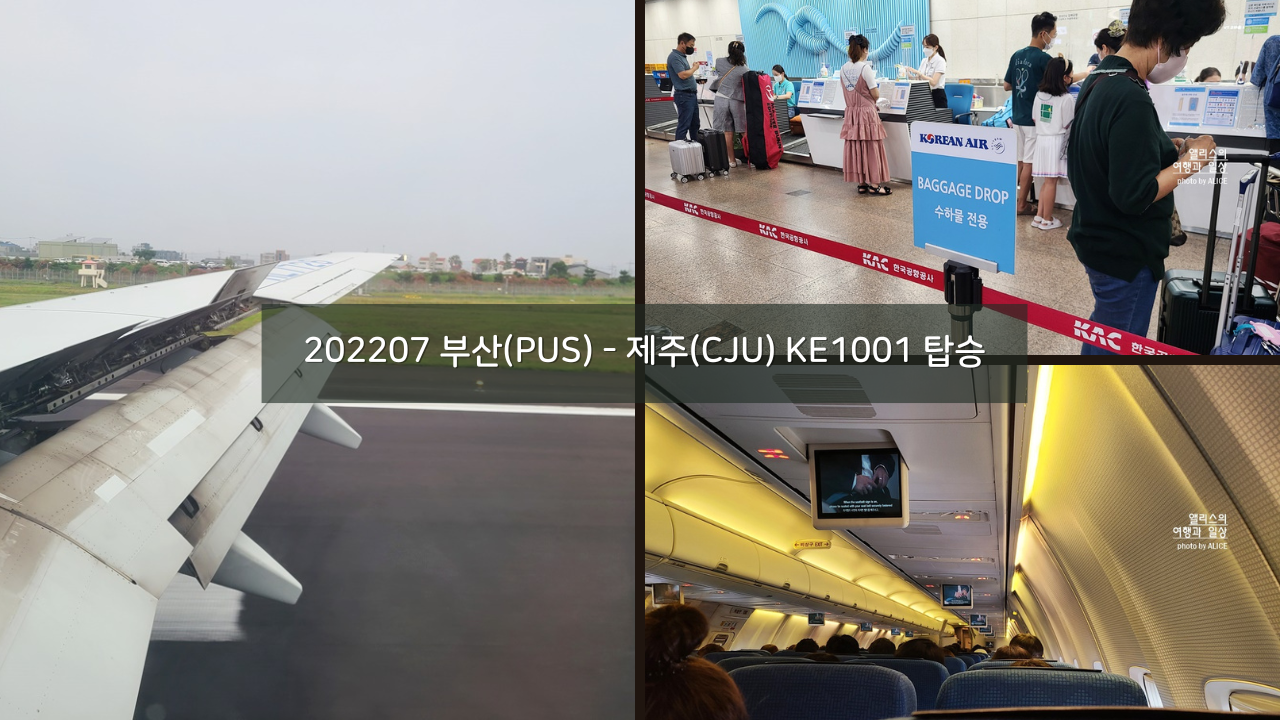 202207 부산(PUS) - 제주(CJU) KE1001 탑승/ 대한항공 수하물 규정(초과수하물 요금)&#44; 좌석공간 비교