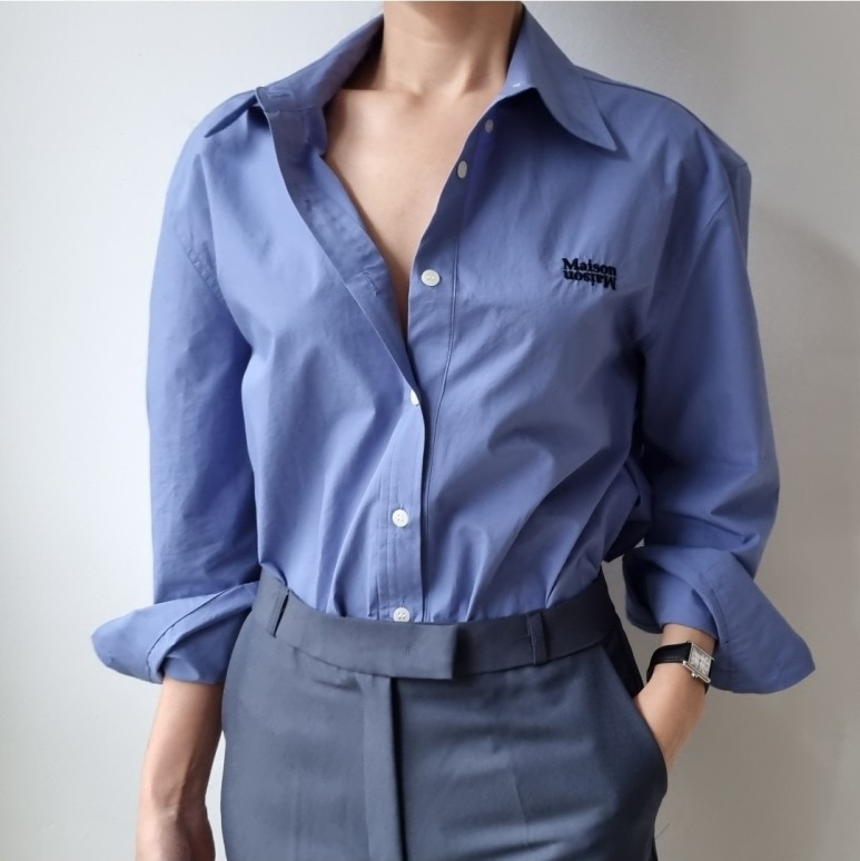 색상 배색 품절상품과 배송지연안내 - 메종셔츠 ( 블루색상 33