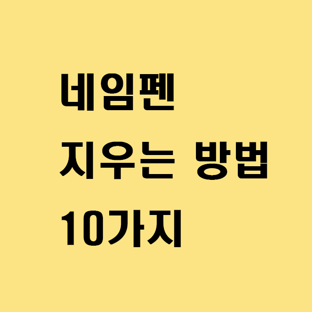  네임펜 지우는 방법 10가지 총정리
