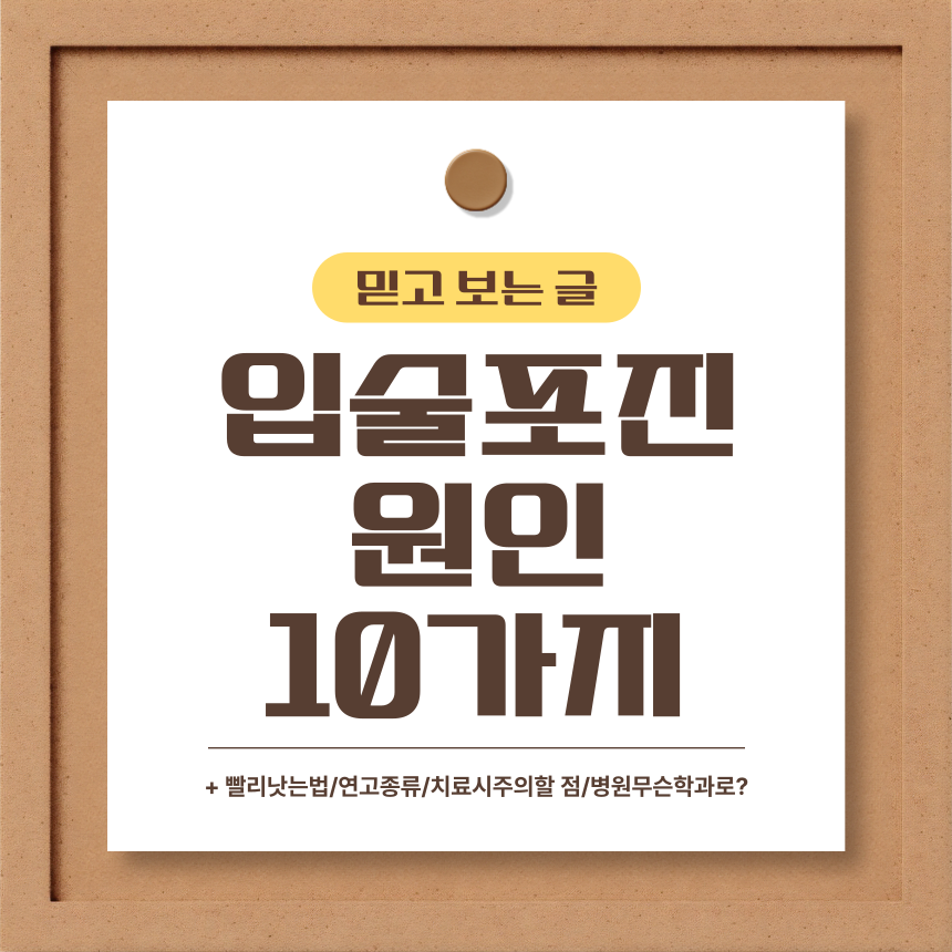  입술 포진 원인 10가지